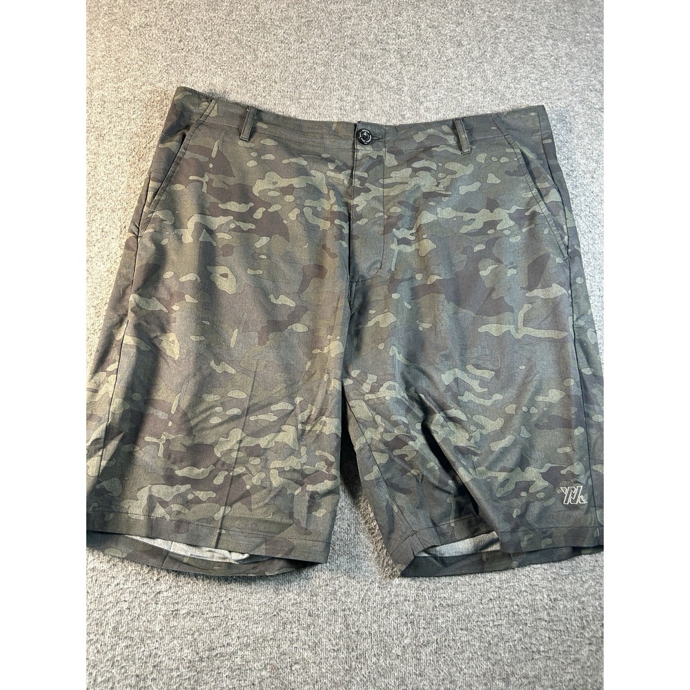 Dixxon Camo Hybrid Shorts Mens 38 Stretch Boardshorts Live Fast Forever